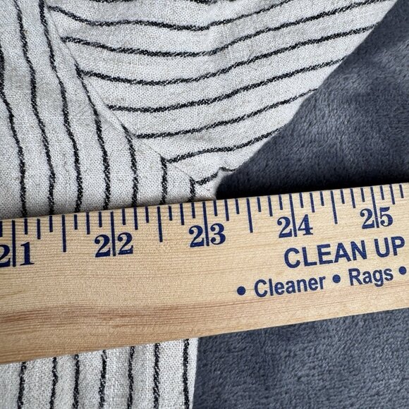 Eesome Hemp Blend Button Down Shirt Stripped Cream SZ Large Sustainable Capsule - Picture 5 of 7